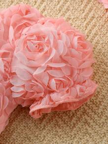 Bộ 2 món áo thun tay ngắn cổ vuông họa tiết hoa hồng 3D cho bé gái và quần short - Nhiều màu - Xem 5