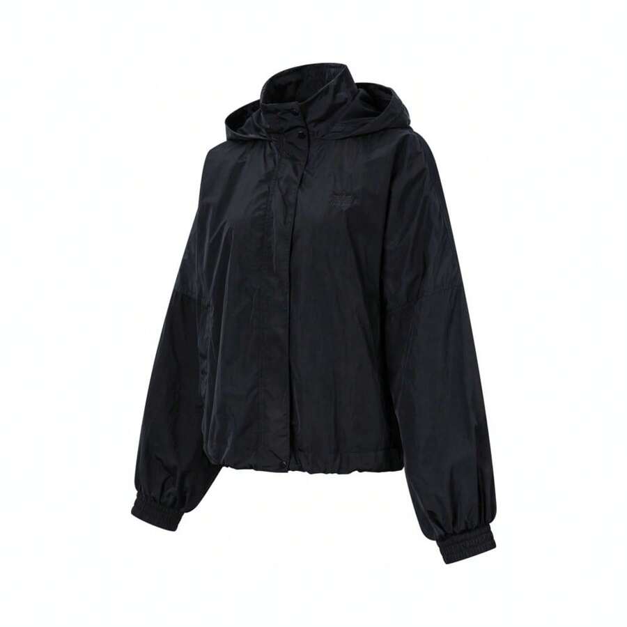 Adidas Originals 2025 女士编织 3S WB 连帽夹克，JD2583 - 黑色 - 查看 1