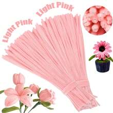 Set de 201/401/367 piezas de limpiapipas rosas con 1 video tutorial paso a paso, perfecto para hacer animales, flores, cuentas y decoraciones navideñas para proyectos de manualidades y artesanía, filamento de chenilla para trabajos artesanales, regalo del Día de la Madre - Multicolor - Ver 24