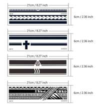 JKCODE TATTOO 2-In-1 Geometric Pattern Temporary Arm Band Tattoo, For Men & Women, Lasts 3-7 Days - Black - View 5