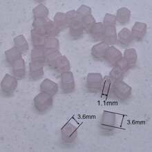Set de 120 piezas de cuentas de vidrio en forma de cubo cuadrado, forma de bloque helado apta para hacer anillos, pulseras, regalos para amigos, y complementos diarios de joyería