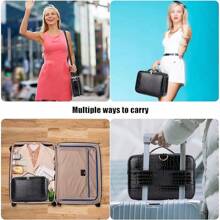 Estuche de maquillaje de viaje, Mármol Blanco, M, Bolsa de maquillaje portátil de viaje - negro claro - Ver 3