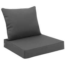 Outdoor Seat Cushion Set Waterproof & Fade-Resistant Patio Chair Cushions With Removable Cover, Deep Seat & Back Cushion Outdoor Patio Furniture Non-Slip Straps & Handle For Garden, Deck, Porch, Sofa Chair Cushion Set - Xám - Xem 2