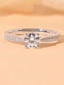 1 件经典开口圆形戒指，时尚百搭订婚/结婚戒指