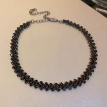 Fashionable Personalized Rhinestone Tassel Necklace, Vintage Palace Style Ins Popular Elegant Necklace Jewelry For Women