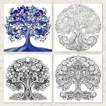 Libro para colorear con temática del árbol de la vida, páginas antirreflejo amigables con los ojos, papel grueso sin sangrado de tinta, ideal para que estudiantes y viajeros disfruten de momentos de sanación en cualquier momento