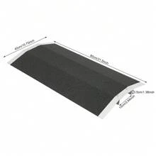 Wheelchair Ramp, Threshold Ramp With Non-Slip Surface, Door Threshold Ramp - Black and Silver - View 6