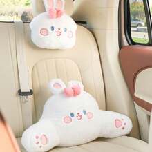 车用头枕腰靠垫汽车腰部支撑垫四季通用卡通兔子车用枕头舒适护颈