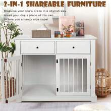 44 Inch Large Dog Crate Furniture, Indoor Dog Kennel With Storage Drawers, Decorative Pet Crates End Table Dog House, Christmas Thanksgiving Cyber Monday Gift
