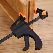 1pc/2pcs 4 Inch Woodwork Clamp DIY Woodworking Work Bar F Clamp Tools Wood Working F Clamp Clip Quick Ratchet Clip Heavy Duty Woodworking Bar Clamps Kit DIY Carpentry Hand Tool Gadget - Black - View 5