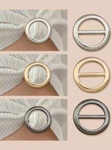 3 pièces/set Pinces à foulard en métal multifonctionnel - accessoire mode élégant, pinces de fixation polyvalentes pour sécuriser les manches courtes ou les chemises, convient pour les foulards, les t-shirts et les ceintures, adapté à toute occasion