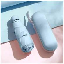 Capsule Umbrella Portable Mini Sunshade Sunscreen Rain Umbrella Black Rubber Alloy Handle Foldable Sun Rain Dual Use