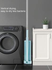 1pc Hands-Free Mop, Flat Mop With Stainless Steel Handle, Wet & Dry Use, Rotating Mop Pad, Clip-On Design With Wring, Tile & Hardwood Floor Cleaning, Bathroom Cleaning Tool, Absorbent Mop, Wood Floor Flat Mop (Includes Mop Pad*1), Protects Floor, No Residue - Multicolor - View 7