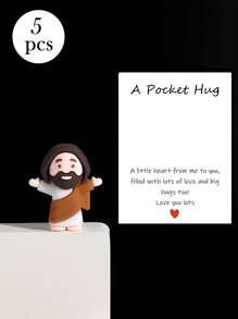 Creative Cute Silicone Mini Jesus Figurine Decor, Can Be Used As , Pocket Hugs, Positive Energy Holiday Gift Mother's Day Graduation