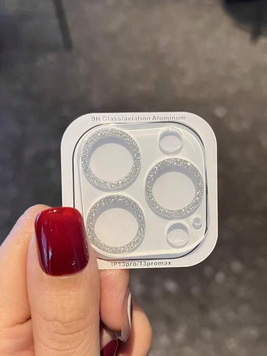 1 件银色闪光防碎镜头保护膜适用于 系列，易于安装防水钢化玻璃防震防摔防摔防刮防指纹全覆盖 - 無色 - 查看 1