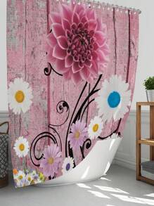 1 Stück / 4 Stücke farbenfrohe abstrakte Blumen Kunstwerke Multifunktions Badezimmer wasserdichter Duschvorhang mit 12 Haken, rutschfeste Badmatte, U-förmige Toilettenvorlage und runde Toilettendeckelabdeckung, Badezimmer Set für alle Szenarien Schulanfang