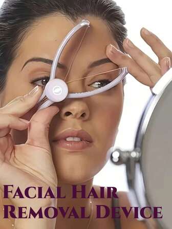 1 件面部脱毛器，弹簧线圈脱毛工具，适用于脸颊、眉毛和下巴，便携式女性 DIY 美容工具，不防水，低致敏性，适用于面部[随机发货，带/不带 [Slpne]]，理发沙龙美发产品和配件，美容旅行必需品