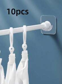 6pcs Transparent Shower Curtain Rod Bracket, Punch-Free Bathroom Curtain Rod Bracket, Curtain Rod Fixing Hook, Door Curtain Rod Bracket Accessories, Bathroom Shower Small Accessories, Shower Curtain Rod Self-Adhesive Hook Bracket,Versatile Key Holder,Towel Bar Clip, Buckle, Kitchen Rack Buckle, Door Hook Home Bathroom Decor Bathroom Organizer Fall Decor Back To School