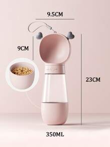 Portable Dog Water Bottle With Built-In Bowl, Leakproof Dog Water Cup For Outdoor Use - Pink - View 3