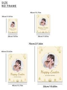 1Pc, Unframed, Custom High Quality Print Paintings, Easter Style,Upload Photos Of Your Children Or Family To Customize The Easter Style, Wall Art Posters, Home Decoration, Suitable For Living Room, Sofa, Bed, Hallway, Bedroom, Bathroom, Office, Perfect Art Gift, PVC Rigid Pipe Safety Packaging Gifts Birthday Graduation