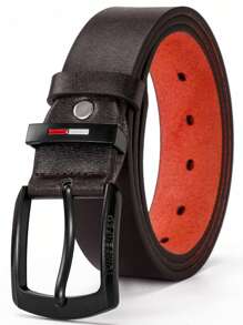 1 条高品质男士皮带，字母扣，复古时尚风格，适合休闲牛仔裤、工作裤、运动