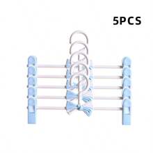5pcs/1pc Adjustable Lovely Bowknot Non-Slip Clothes Hangers, Children Pants Hanger Clip, Space-Saving Expandable Hanger With Non-Slip Clips For Baby/Kids Clothes - Plastic Design - Multicolor - View 14