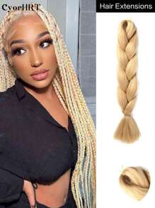 24 Inch High Temperature Synthetic Braiding Hair Bundles, Suitable For Braiding, Colors Include Light Brown, Platinum Blonde, Gray, Black, Brown Gradient, Multicolor, Fashion Braiding Hair Extensions, Suitable For Daily, Party, Cosplay, Music Festival And More - Multicolor - View 11