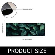 1pc Green Plant Printed Anti-Slip Silicone Mud Kitchen Rug, 3D Rectangular Carpet For Living Room, Bedroom, Corridor, Bathroom, Laundry Room - Polyester, Suitable For Indoor And Outdoor Home Decor
