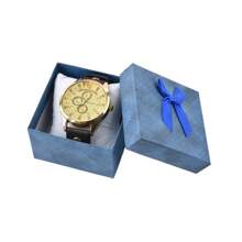 6pcs Mixed Color Cardboard Jewelry Watch Gift Box (With Pillow), 3.54 * 3.54 * 2.17 Inch Paper Watch Packaging Box, Gift Watch Box, Suitable For Men'S Watches, Wrist Watches, Smart Watches, Bracelets, Suitable For Easter, Valentine'S Day, Birthday