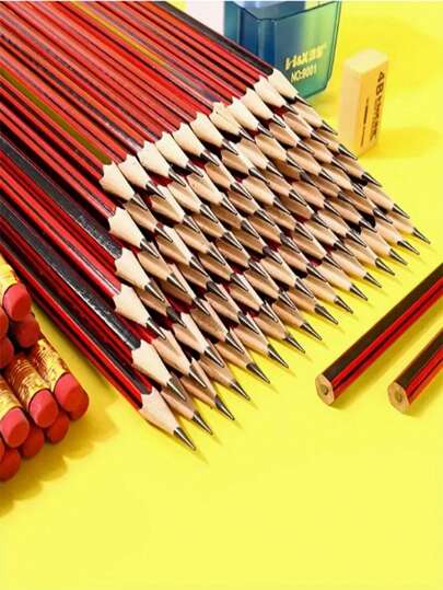 10/30/50pcs Classic Red & Black Pencils, HB Pencils For Students, School Supplies, Office Stationery, Back To School Gifts, School & Office Supplies Back To School