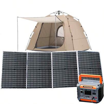 100WPortable Outdoor Solar Power Panel; Mobile Phone; Fan; Storage Battery; For Outdoor Camping; Offshore Fishing; Mountaineering; RV