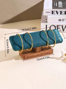 1个/2个装木质单层手镯架，发带项链手表手镯展示架，珠宝围巾展示架，返校季装饰品 - 胡桃色 - 查看 15