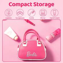 Miniso 芭比系列波士顿粉色手提包时尚单肩包百搭斜挎包个性设计女士礼物（1 件） - 粉色 - 查看 2