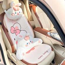 车用头枕腰靠垫汽车腰部支撑垫四季通用卡通兔子车用枕头舒适护颈