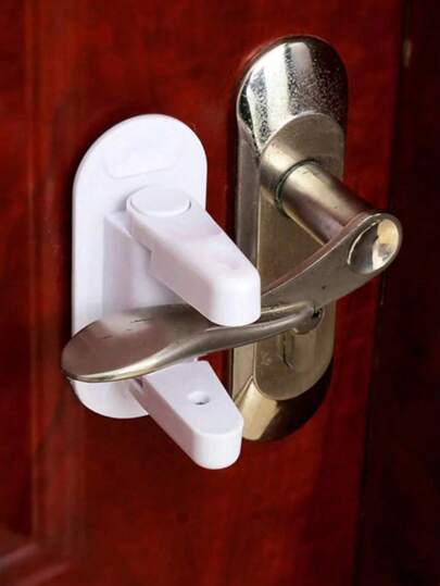 1pc Door Stopper With Non-Slip Lock, Suitable For Household Use, No Need To Sew On Door, Portable And Secure Door Handle Lock (Random Color And Style)