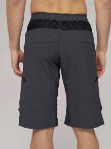 HISERWA Men's 5-Point Mountain Bike Cycling Shorts, Outdoor Hiking Shorts With Multiple Zipper Pockets, Quick-Drying Breathable Elastic Waist Adjustable