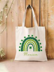1pc Customizable Tote Bag For Women,Customizable Name Summer Beach Bag,Crossbody Bags For Women, Travel Accessories,St Patricks Day Canvas Tote,Mother's Day Gift,Graduation Gift, Custom Shoulder Bag,Gifts For Her,Suitable For Beach, Road Trip, Back To School, Daily Use -Gift For Travel Enthusiasts Students,Personalized Tote Bag Bridesmaid Gifts Bridal Party,Easter,Gift Bag, Birthday Gifts,Teachers ' Day,Girlfriend And Wife - Multicolor - View 6