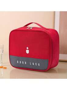 1pc Portable Medicine Storage Bag, Travel First Aid Kit, Home Medical First Aid Box, Travel Health Medicine Organizer, Suitable For Home, Travel, Disease Prevention