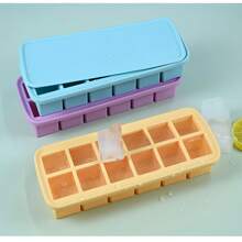 Großer Haushalts-Eiswürfelbehälter mit Deckel, gepresste und verteilte Eiswürfel-Herstellungs-Aufbewahrungsbox, 28 Fächer, leicht zu entnehmen, inklusive Eisschaufel, transparent, kann im Kühlschrank platziert werden (11,5 x 10,5 x 19 cm), selbstgemachte kleine Eiswürfel-Form, Eiswürfel-Aufbewahrungsbox, leicht zu entformen, Silikon-Eiswürfelform, Kunststoff, unverzichtbar für den täglichen Gebrauch, Kücheneinsatz, Küchenutensilien