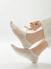 5 pares de calcetines de tobillo de algodón delgado, transpirables y absorbentes del sudor, de unicolor para mujer, anti-olor