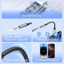 Bộ chuyển đổi âm thanh VENTION Aux 3.5mm Bộ chuyển đổi USB-C sang 3.5mm có DAC, Jack cắm dây tai nghe Bộ chuyển đổi âm thanh Aux hỗ trợ điều khiển có dây, Tai nghe OMTP và CTIA, Tương thích với IPhone 16/15//Máy tính bảng/Tai nghe/Loa - Xám - Xem 4