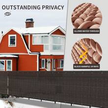1PC Balcony Privacy Fence Screen Cover With Zip Ties Outdoor Screen Fence UV Protection For Deck Patio Backyard Apartment Pool Porch - 棕色 - 查看 2