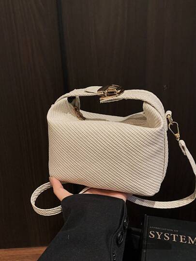 时尚女士迷你斜挎包化妆包纯色手提小巧便捷单肩包