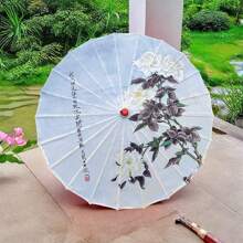 Brighten Up Your Christmas With Our Chinese Flower Parasol Collection - Perfect For Spreading Holiday Cheer - White - View 2