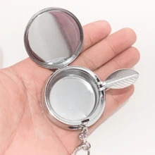 1 pièce de cendrier portable compact, cendrier de poche, en métal, convient comme cadeau pour la famille ou les amis, peut également être utilisé comme mini boîte de rangement personnel