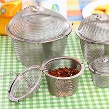 1pc Tea Coffee Stew Spice Soup Herbal Sieve Infuser Reusable Stainless Steel Seasoning Bag Ball Kitchen Filter Sachet With Chain Back To School