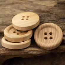 20pcs Wood Buttons Natural Color Camellia Wood Grain Wooden Buttons Buttons For Sewing Accessories Clothes 4 Holes Button. (Size: 1.5cm/0.59inch, 2.0cm/0.79, 2.5cm/0.98inch)