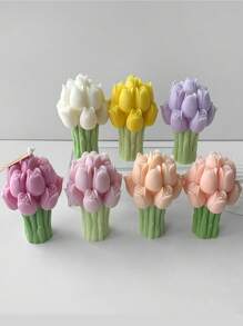 Molde de silicona con forma de flor de tulipán, para hacer velas florales, tartas de cera, decoración de aromaterapia de yeso, manualidades DIY