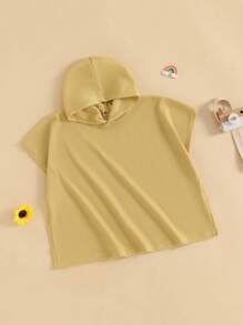 Traje de baño para niños, toalla de baño con capucha para niños pequeños, ropa de playa sólida para niñas y niños - Amarillo - Ver 5