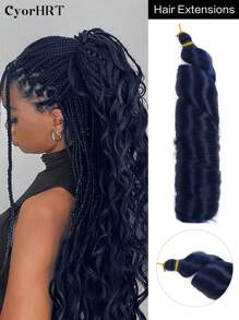 22 Inch Synthetic French Curly Heat Resistant Hair Extensions Natural Wave Loose Wave Water Waves Gold Green Purple Dark Blue Black Ombre Brown Black To Red Multicolor Colorful Crochet Braiding Hair Extension Wavy Curls Braided Hair For Women And Girls Wear Daily Holiday Party And Music Festival - Multicolor - View 16